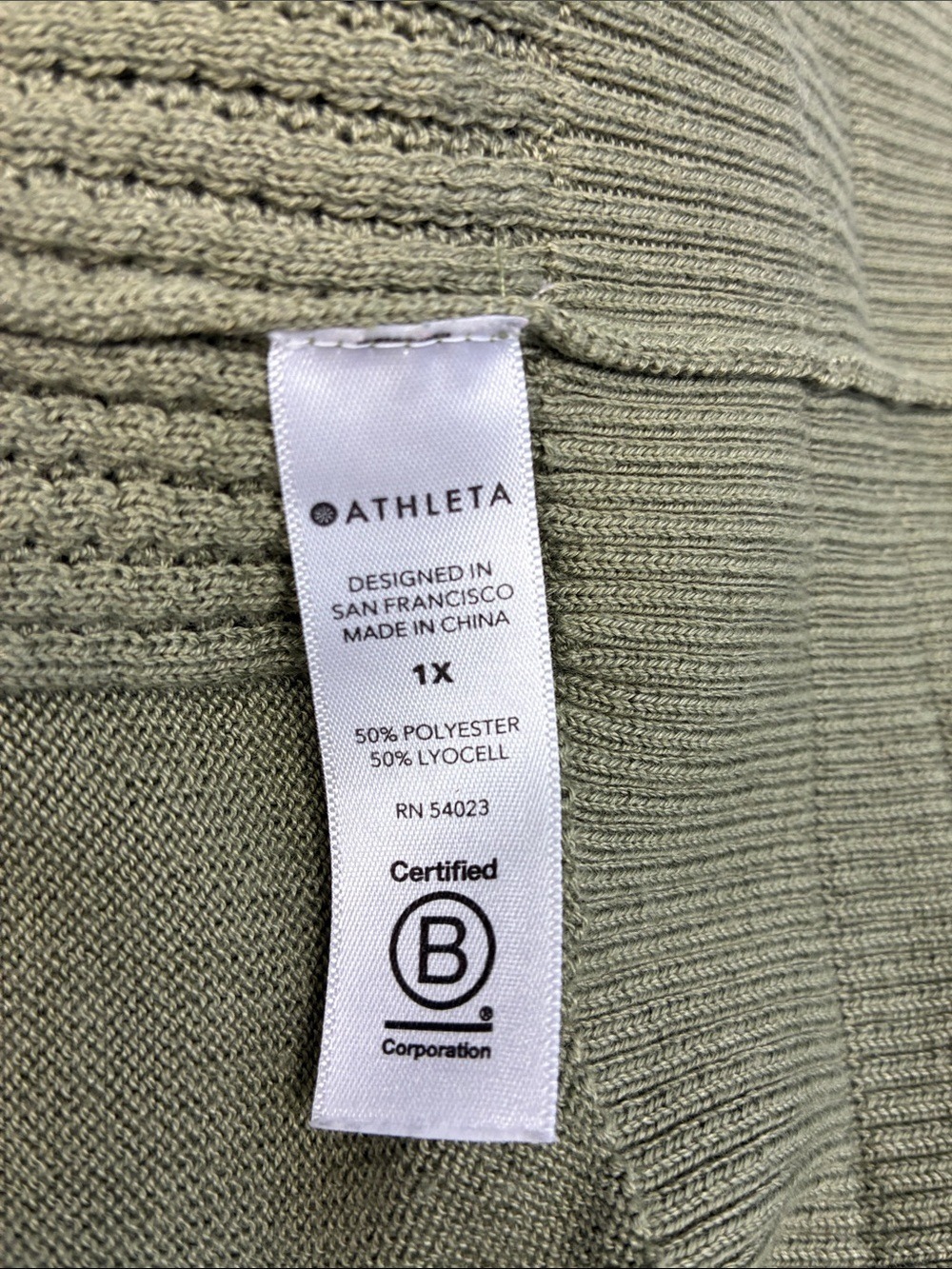 Athleta Evergreen Hoodie Sweater Green Pocket 1X - Picture 8 of 8